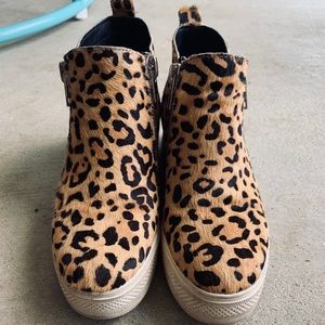 Steven Madden Cheetah Calf Hair Wedge Sneaker